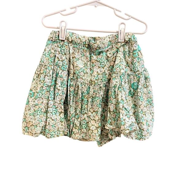 Peek Green Floral Bubble Hem Shorts, VGUC, Sz M (8) (8C) - Picture 1 of 5